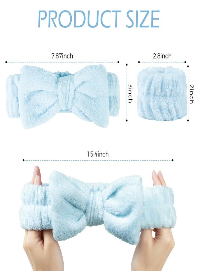 Fmeida Spa Headband and Wrist Bands for Washing Face - Soft Headbands for Women's Hair, Skin Care Facial Hairband, White Leopard, 3-Pack - Image 3